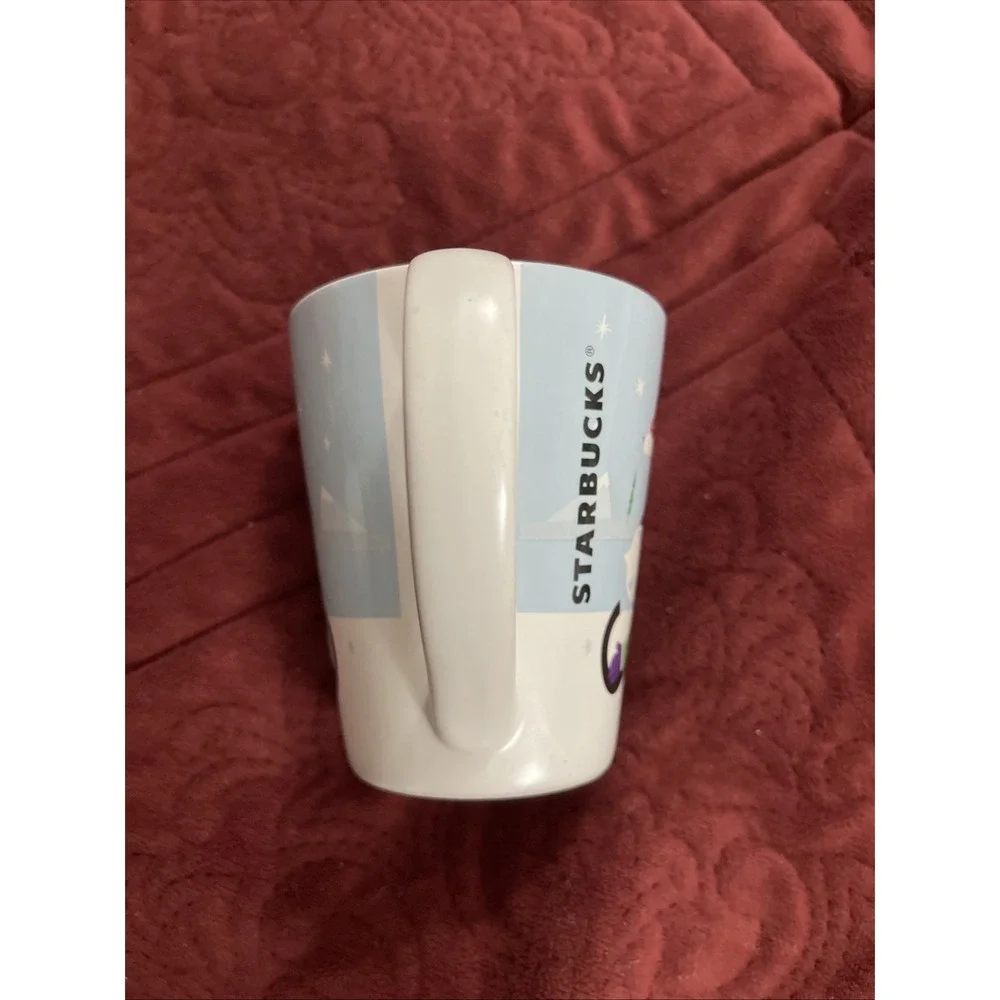 Starbucks 2011 Sledding Dog + Boy Design Ceramic Mug Winter Holidays